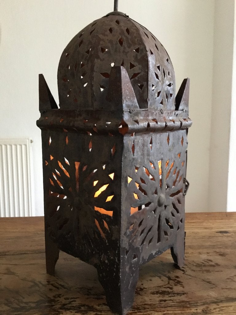 Marokkaanse lantaarn/windlicht, 51 cm, Gebruikt, Ophalen of Verzenden, Metaal