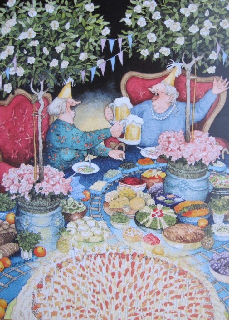 Inge Lôôk - de oma's vieren feest en drinken bier, Verzamelen, Ophalen of Verzenden, 1980 tot heden, Gelopen, Overige thema's