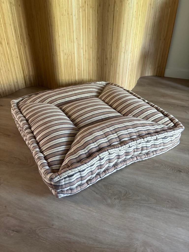 Coco-mat Takis vloerkussen 80x80cm, Huis en Inrichting, Woonaccessoires | Kussens, Gebruikt, Beige, Vierkant, Ophalen
