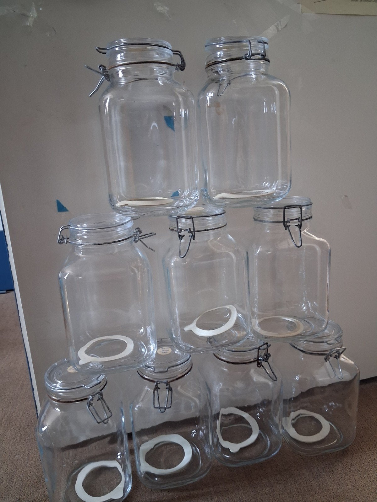 Glazen voorraadpotten met beugelsluiting - 3 liter (8 stuks), Voorraadpot, Ophalen, Gebruikt, Glas