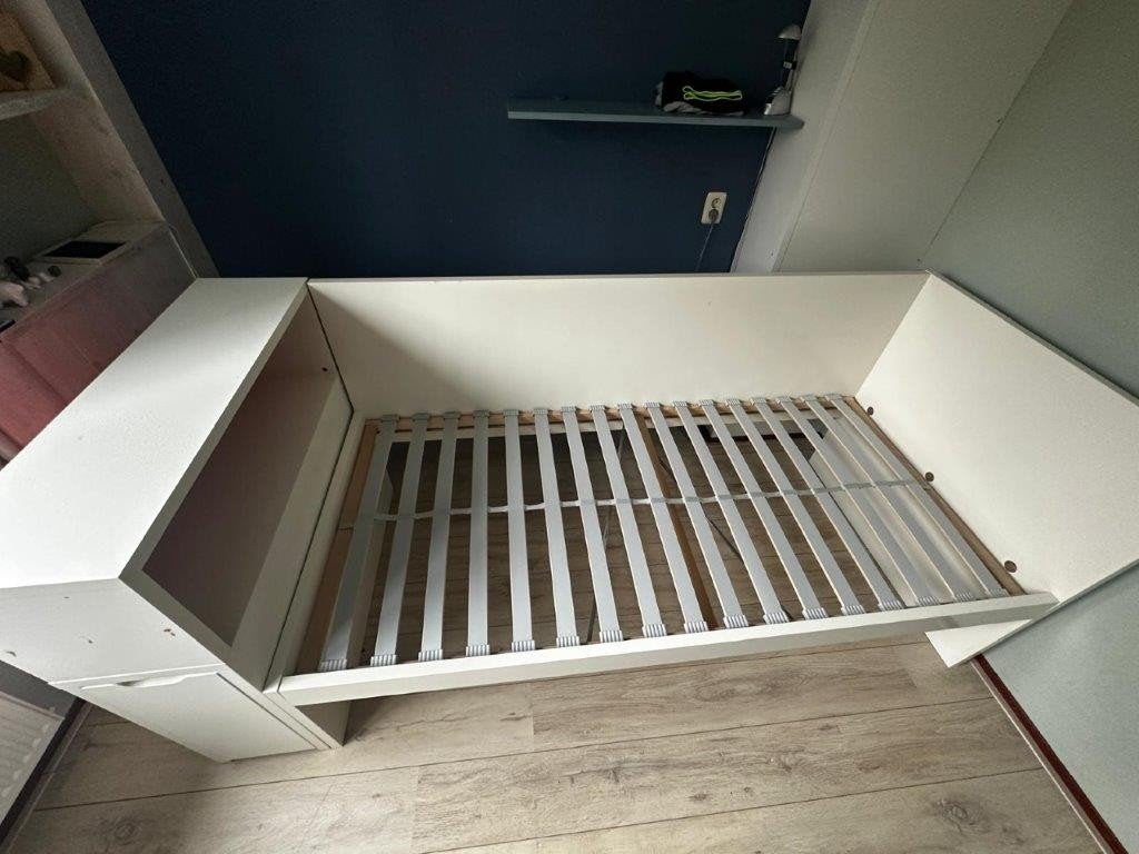 Eenpersoonsbed met opbergruimte - 234x90x100cm, Ophalen, Gebruikt, 90 cm, Eenpersoons