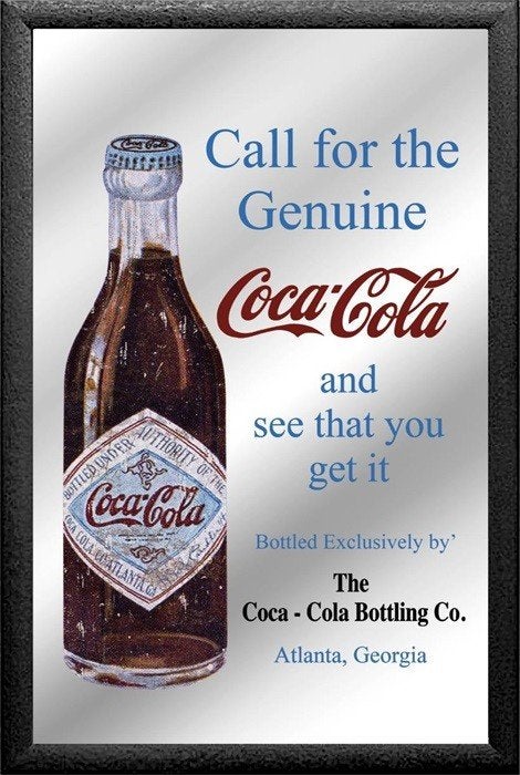 Coca Cola fles  genuine reclame spiegel wanddeco decoratie, Verzamelen, Reclamebord, Info@deconoord.nl, Deco Noord, Nieuw