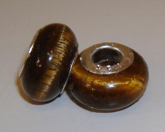 Groot gat bedel met tijgeroog, Sieraden, Tassen en Uiterlijk, Bedels, Want 18 Hoogvliet, Adorabeads, Verzenden, Nieuw