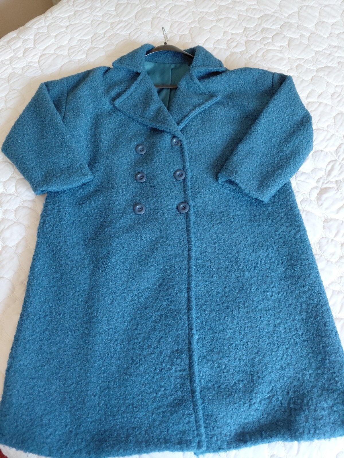 Prachtige Bouclé Jas - Najaar - Zo goed als nieuw, Blauw, Maat 46/48 (XL) of groter, Ophalen of Verzenden, Onbekend