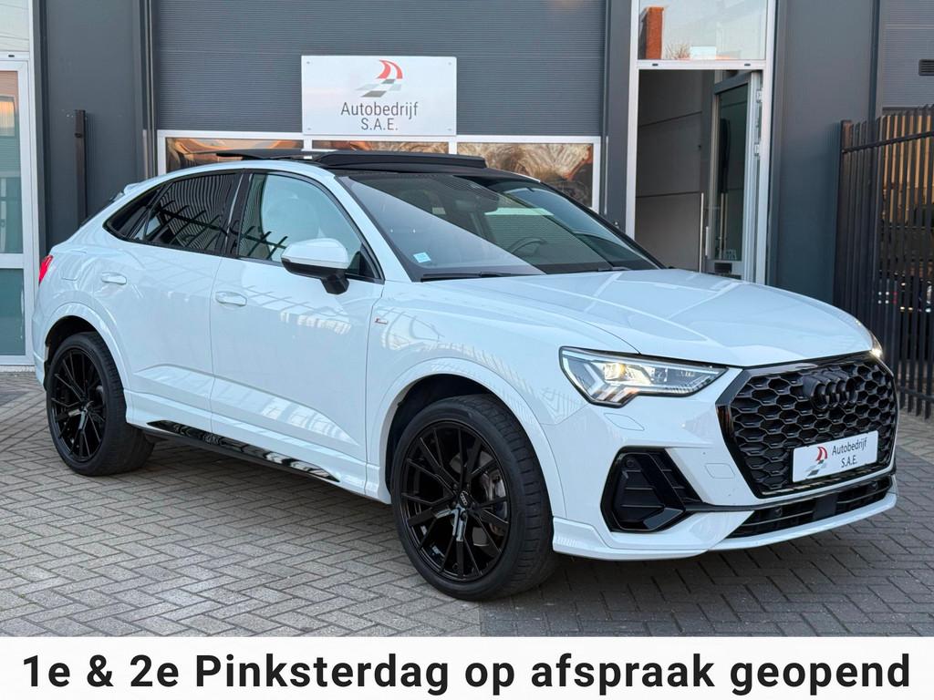 Audi Q3 Sportback 45 TFSI e 3x S-Line MATRIX PANO SFEER TREK, Gebruikt, Euro 6, Leder en Stof, Wit