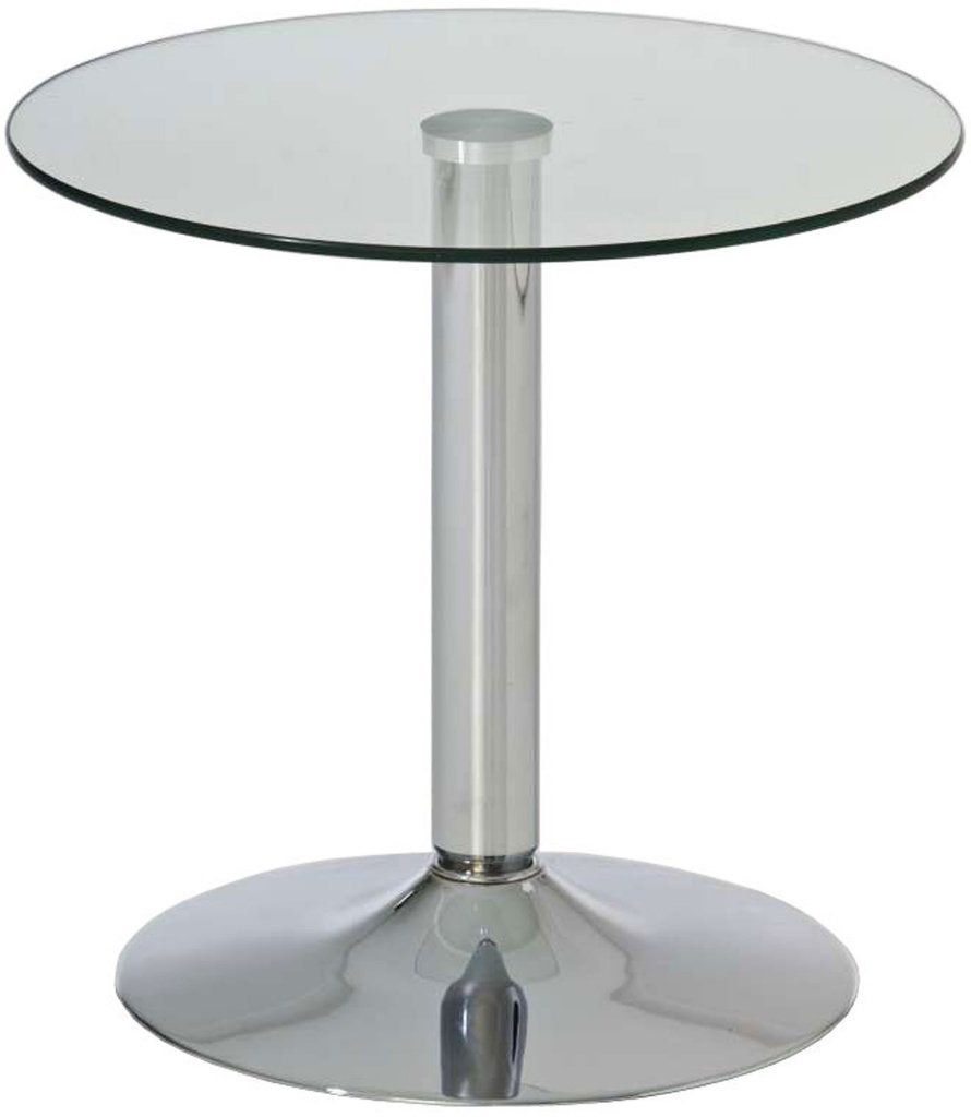 Glazen Ronde Tafel Glazen Tafel Rond Ø 50 cm Staal - Glas., 50 tot 100 cm, Rond, Nieuw, Glas