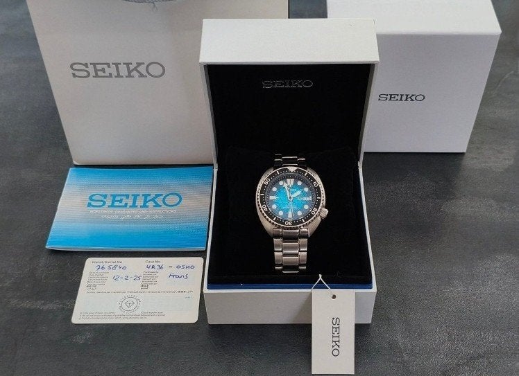 Seiko SRPH57 Prospex 'Blue King Turtle', Staal, Polshorloge, Ophalen of Verzenden, Zo goed als nieuw