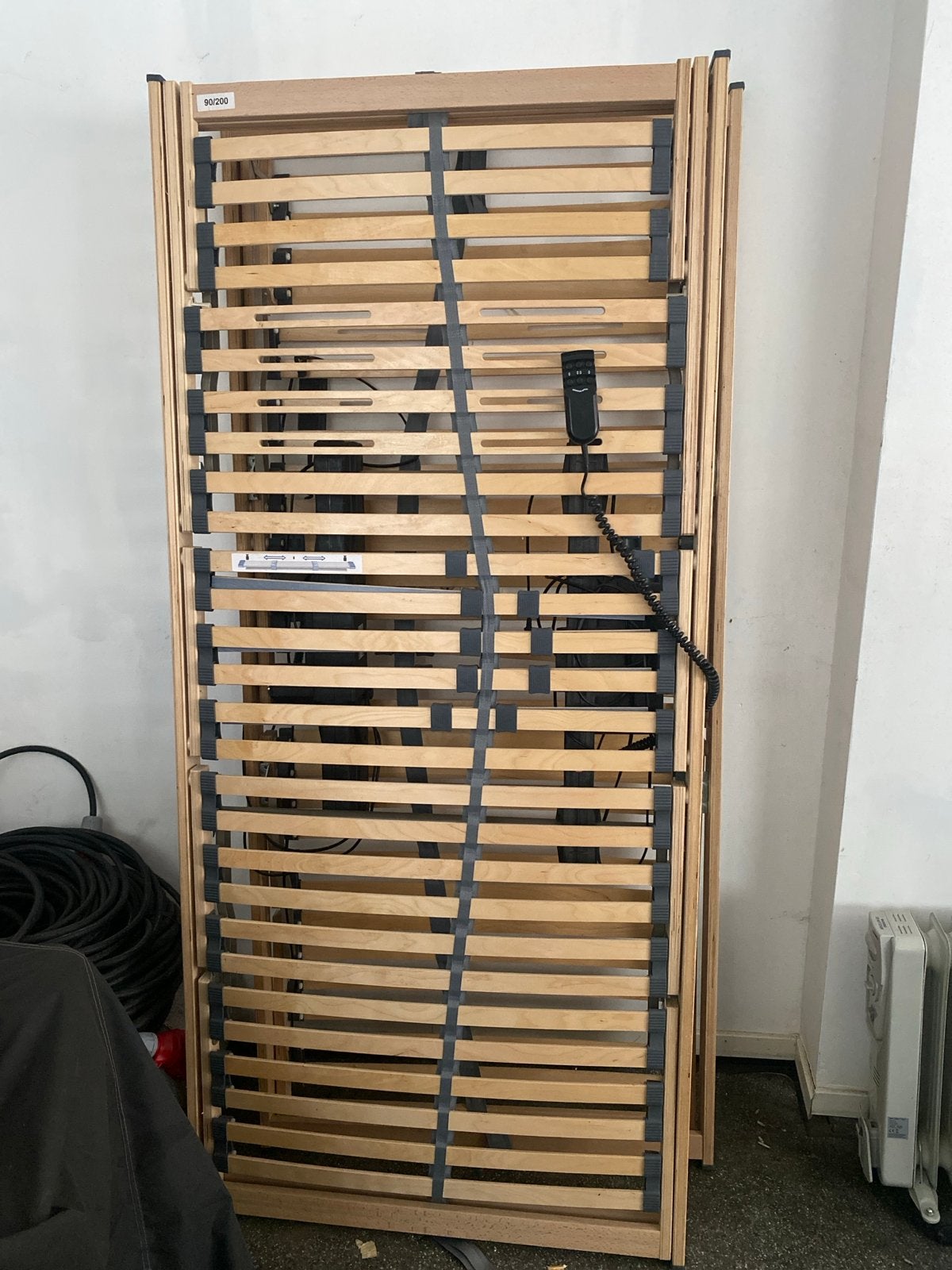 Verstelbare lattenbodem 2x 90x200 cm met afstandsbediening, Ophalen, 90 cm, 200 cm, Hout