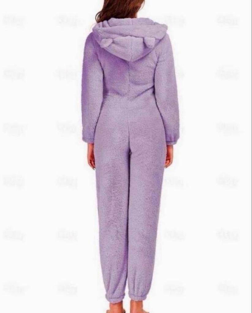 Onesie Wanzie Huispak Jumpsuit Fleece pyama pyjama maat S-M, Paars, Nieuw, Ophalen of Verzenden, H