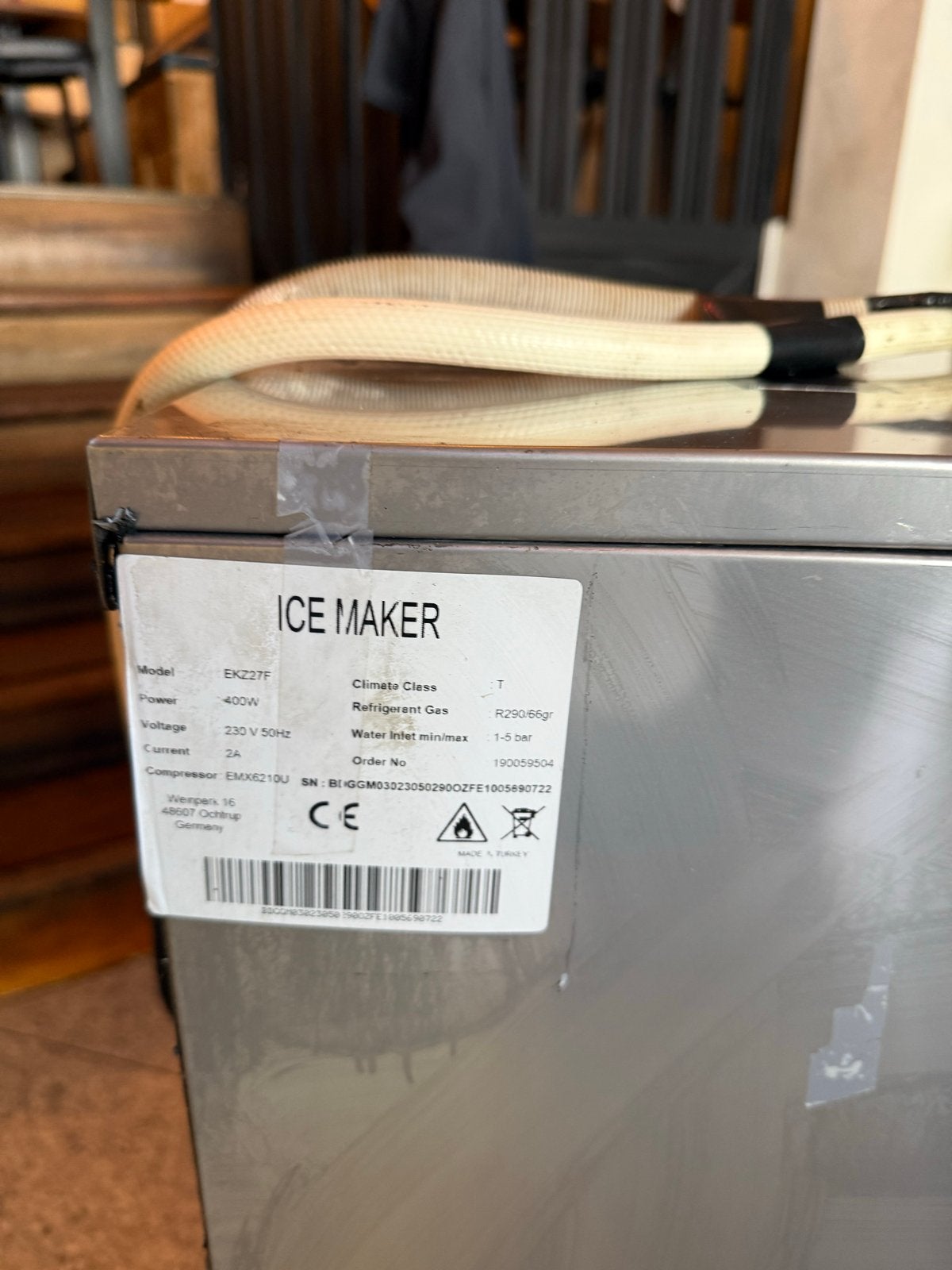 GGMgastro EKZ27F IJsmachine - Professionele IJsblokjesmaker, Ophalen of Verzenden, Gebruikt