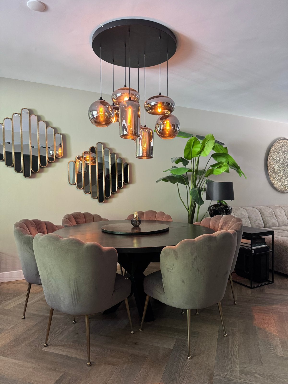 Uitschuifbare Eiken Tafel  lampen ( by eve)  en 6 Stoelen, Huis en Inrichting, Tafels | Eettafels, 150 tot 200 cm, 200 cm of meer