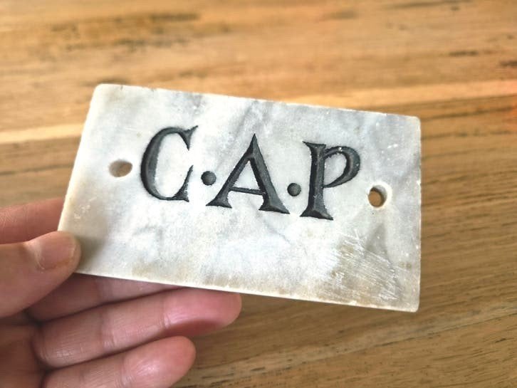 Antiek marmeren plaquette ~, Ophalen of Verzenden