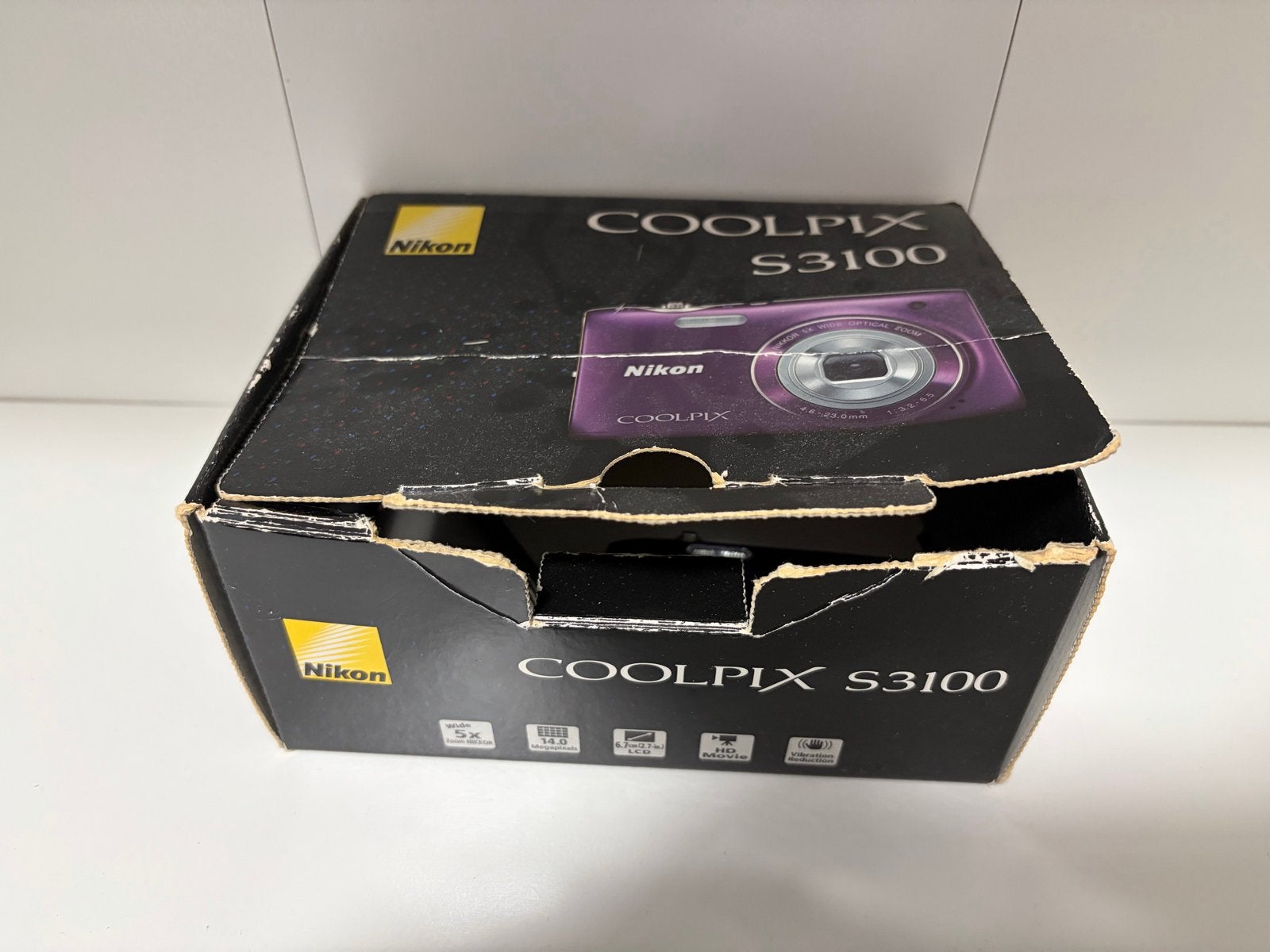 Nikon Coolpix S3100 paars met doos (onbekende staat), Audio, Tv en Foto, Fotocamera's Digitaal, Ophalen of Verzenden, Compactcamera