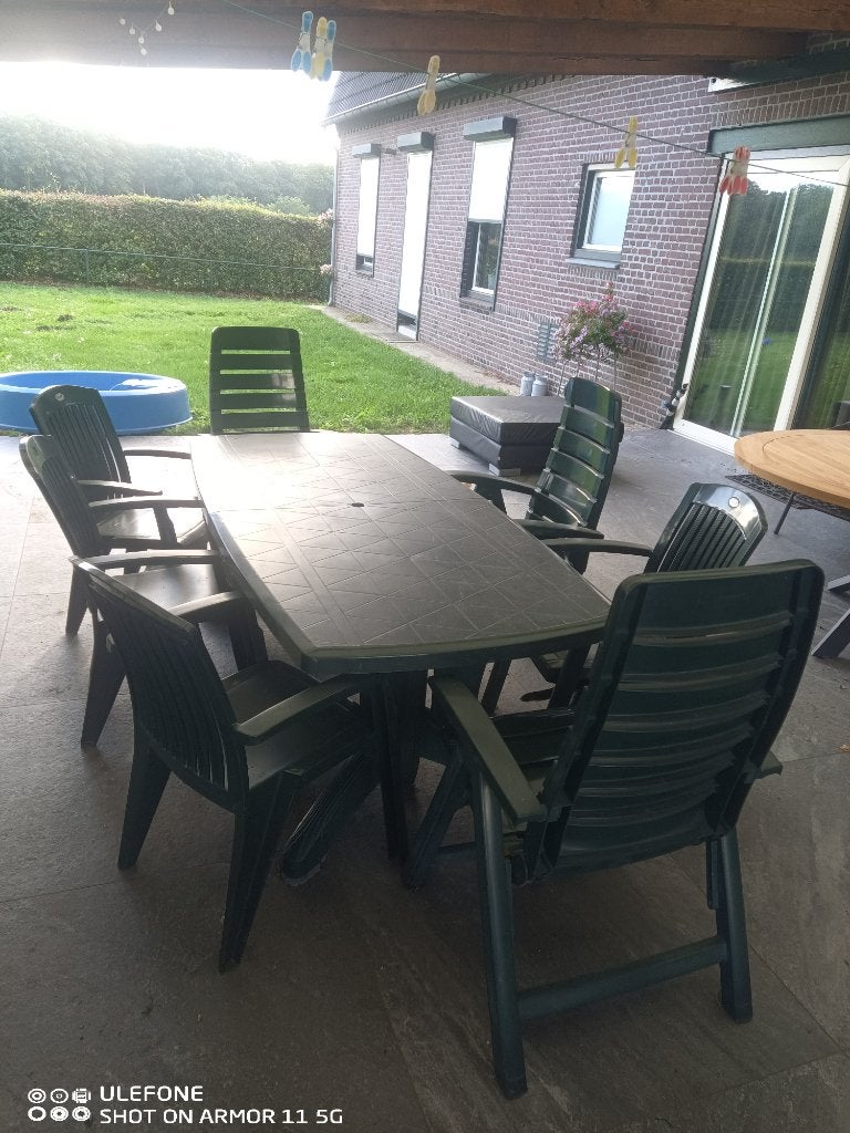 Tuinset, Tuin en Terras, Ophalen, Kunststof, Gebruikt, Eettafel