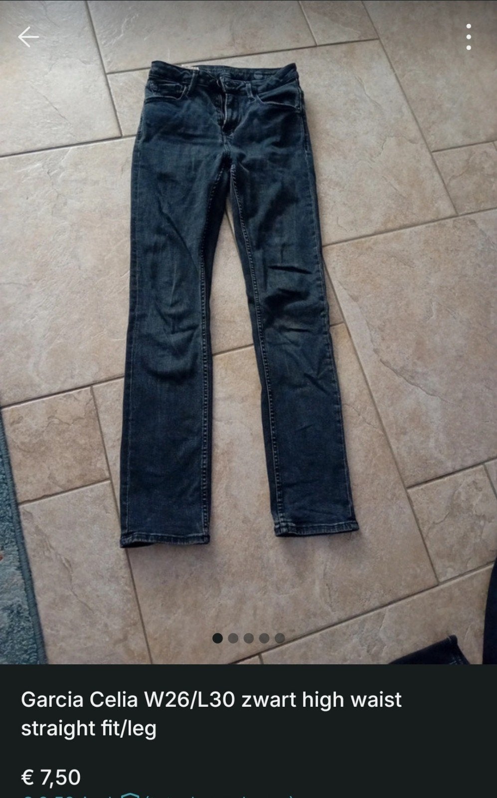 Garcia Celia W26/L30 Zwart High Waist Straight Fit Jeans, Zwart, Ophalen of Verzenden, Zo goed als nieuw, W27 (confectie 34) of kleiner