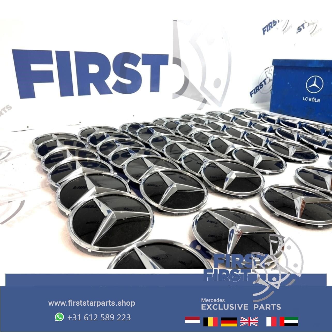 Mercedes AMG STER LOGO GLANS CHROOM W176 W177 W205 W117 W118, Gebruikt, -, Ophalen of Verzenden, -