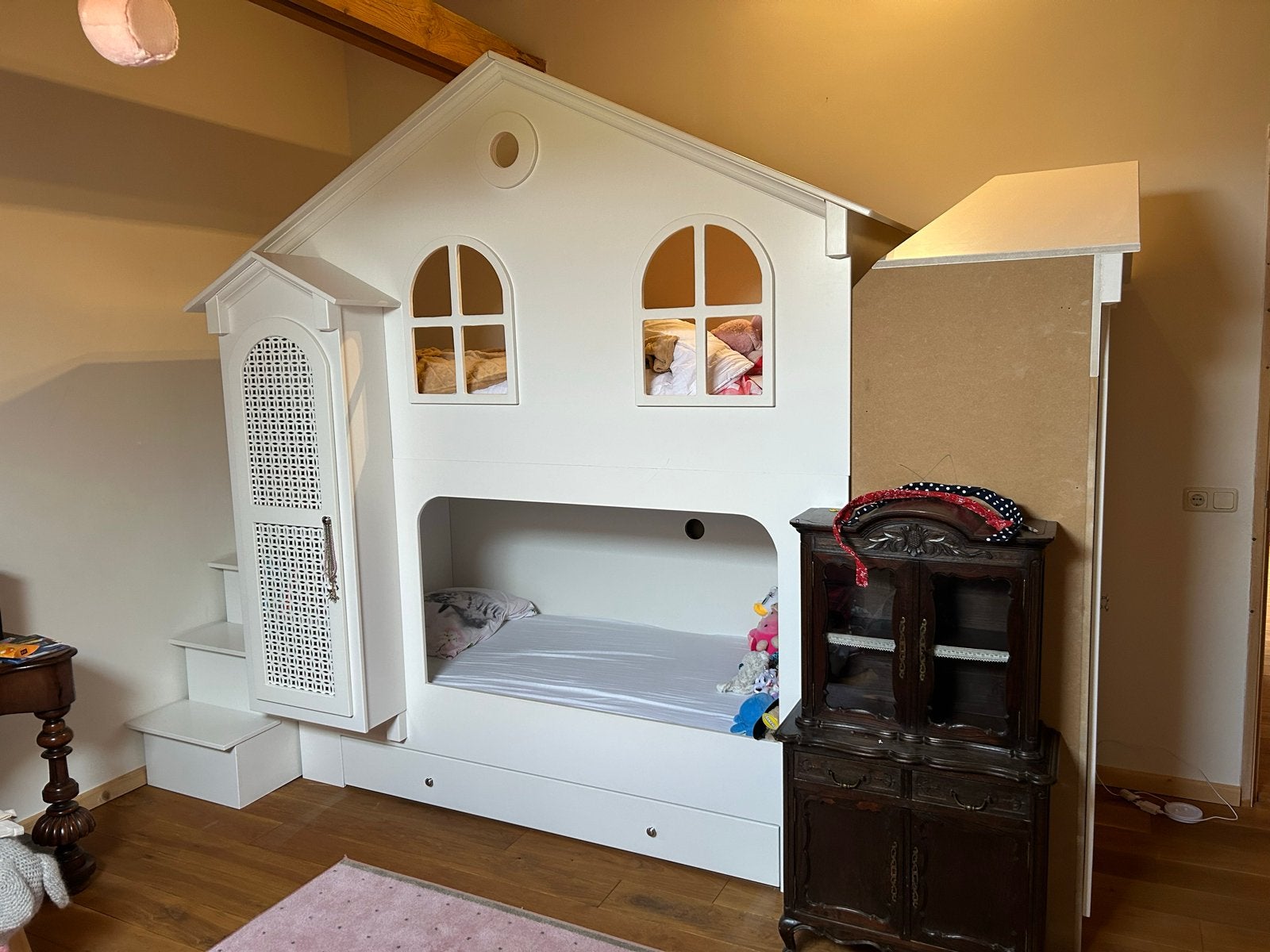 Uniek handgemaakt MDF bedhuis - Elegant & stijlvol, Ophalen, 90 cm, Wit, Tweepersoons