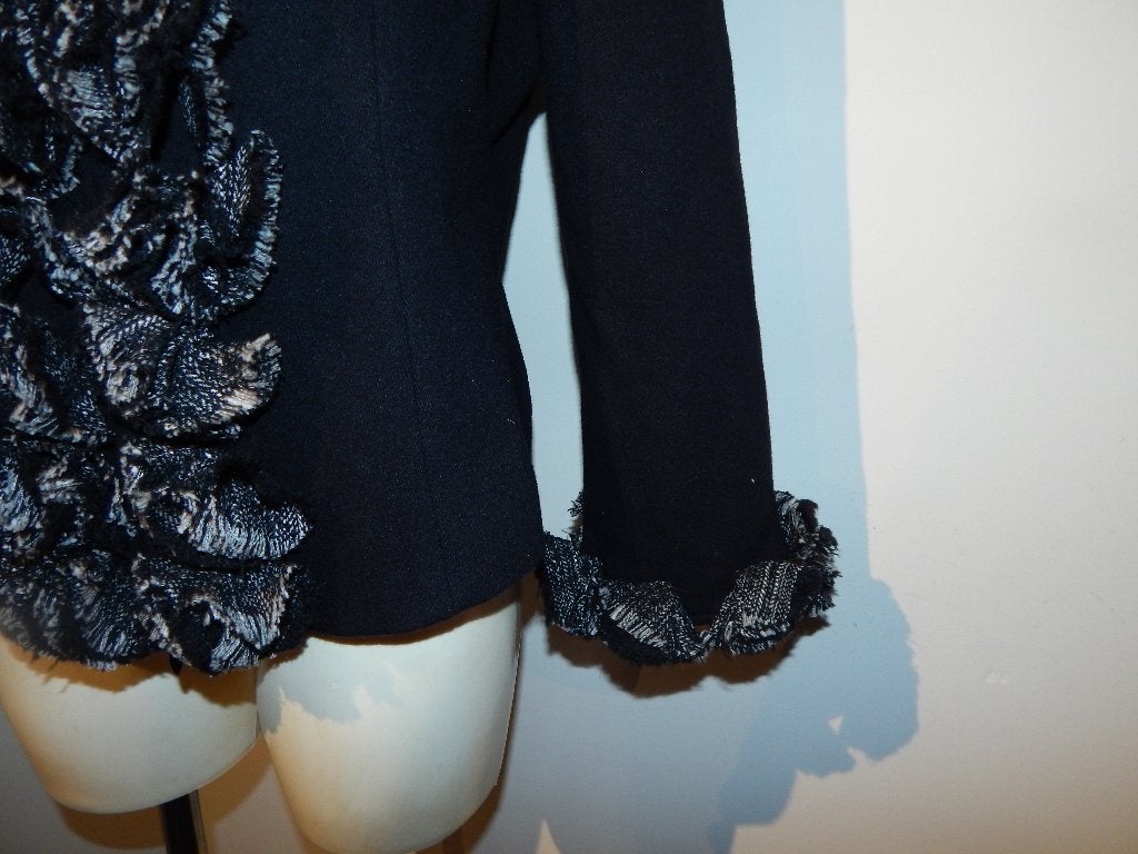 Anne Fontaine chique jas wol zwart stoffen bloemen erop 44, Kleding | Dames, Zwart, Maat 42/44 (L), Zo goed als nieuw, Anne Fontaine