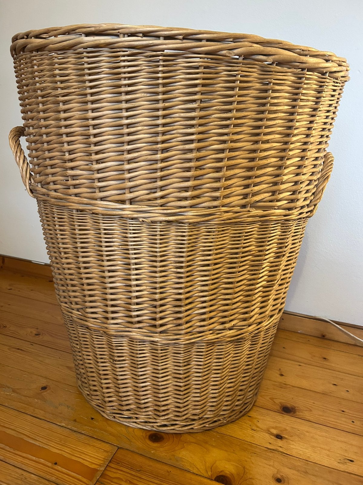 XXL vintage rieten opbergmand/ wasmand, Ophalen of Verzenden, Zo goed als nieuw