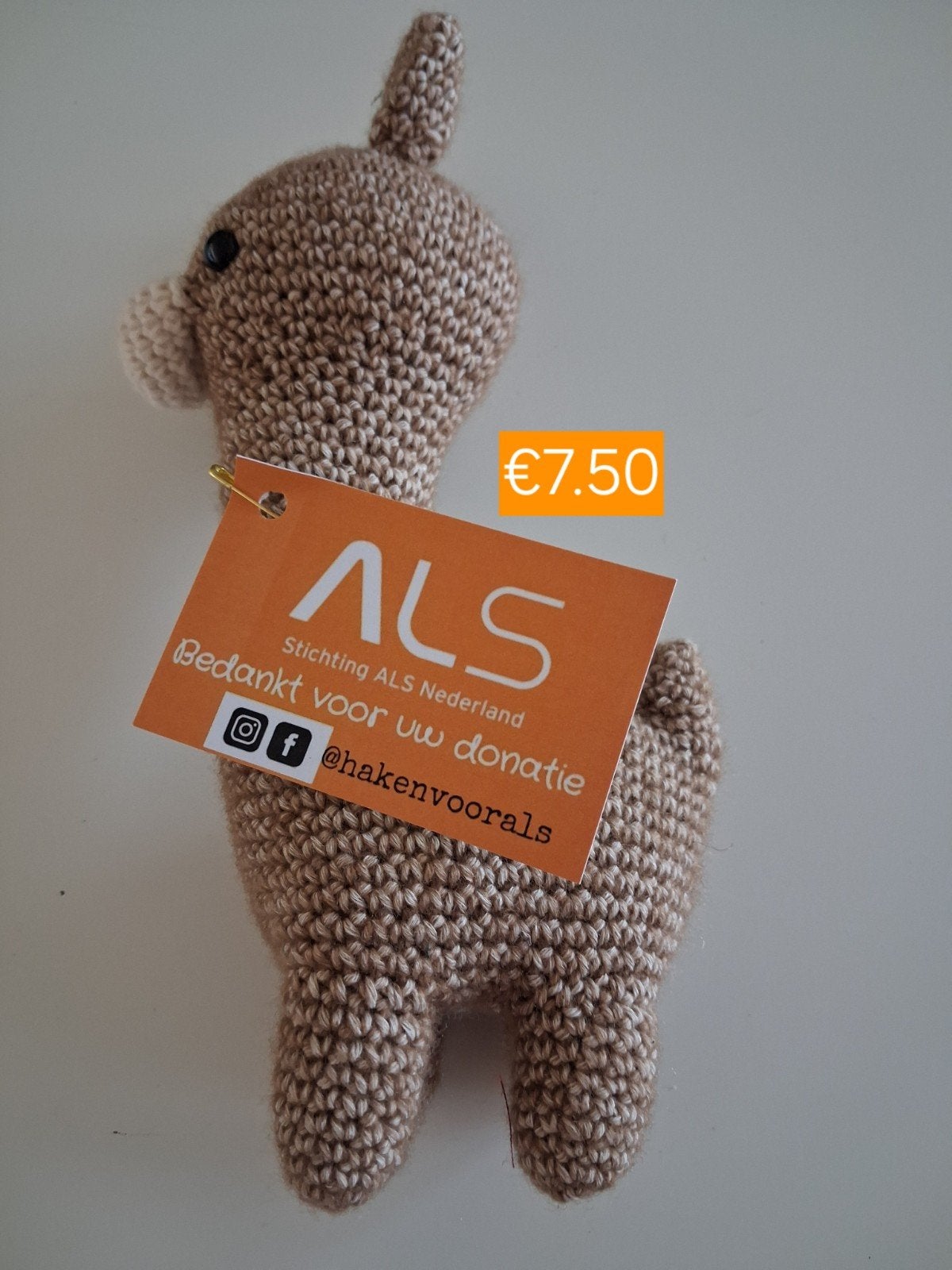 Gehaakte Alpaca Knuffel - Steun ALS Nederland, Overige merken, Overige karakters, Overige typen, Nieuw