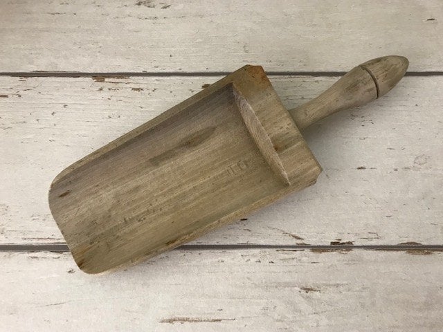 Vintage houten grutters schep uit Frankrijk, Ophalen of Verzenden