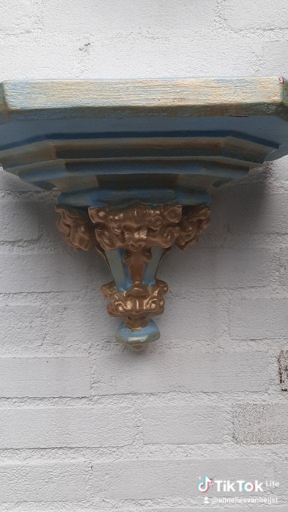 antieke barok kerk console prachtige kleuren, Ophalen of Verzenden