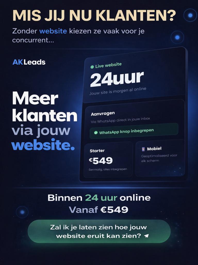 Meer klanten? Website binnen 24u (€549), Website Bouw