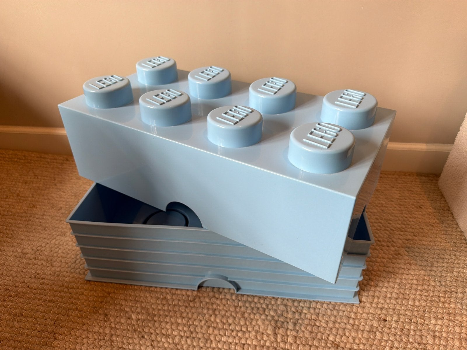 Zeer nette LEGO opbergbox Brick 8 - lichtblauw, Overige thema's, Lego, Accessoire, Ophalen of Verzenden