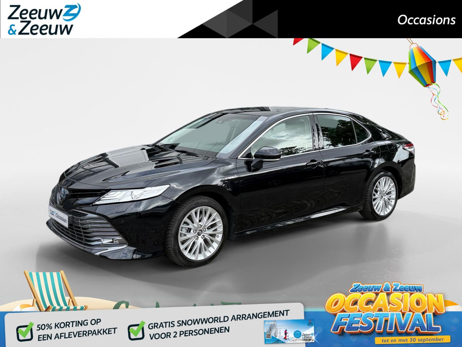 Toyota Camry 2.5 Hybrid Premium LM VELGEN | LEDER | STOELVER, Auto's, Toyota, Gebruikt, Euro 6, 4 cilinders, 2487 cc