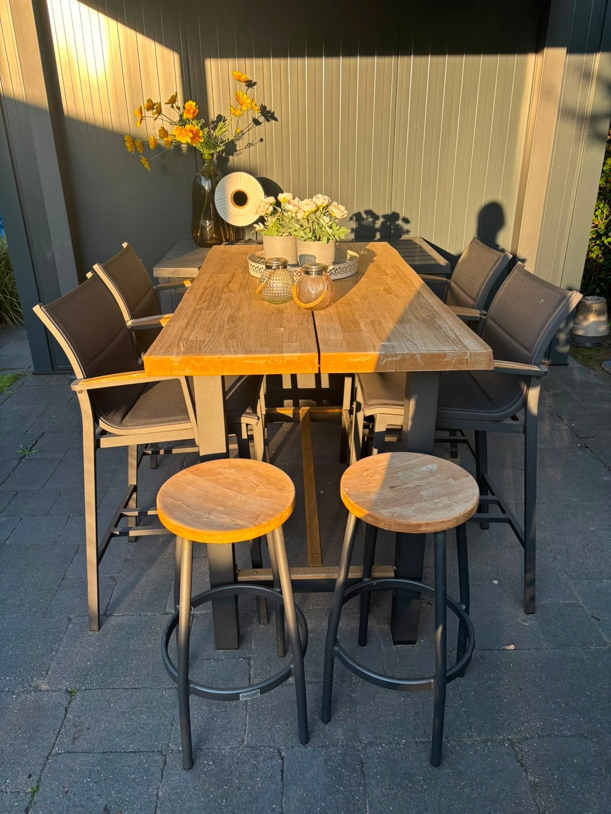 Tierra Outdoor 6-zits barset Ada met Rustiek aluminium, Tuin en Terras, Ophalen, Gebruikt, Eettafel, 6 zitplaatsen