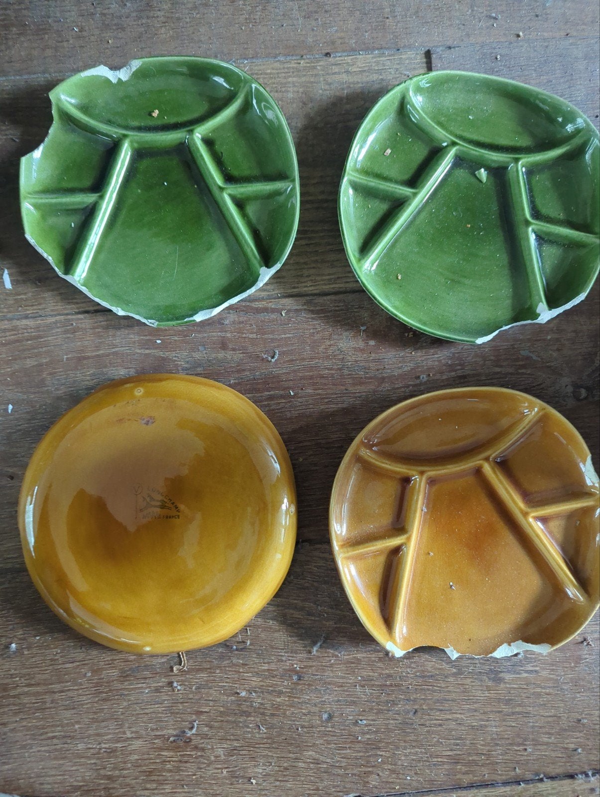 Vintage aardewerk schaaltjes, groen en bruin, Antiek en Kunst, Antiek | Keramiek en Aardewerk, Ophalen
