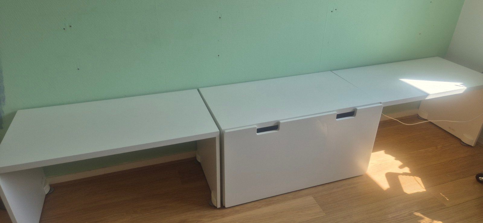 Stuva banken /  bureau Ikea met 1 opbergla, Ophalen, Gebruikt, IKEA, Wit