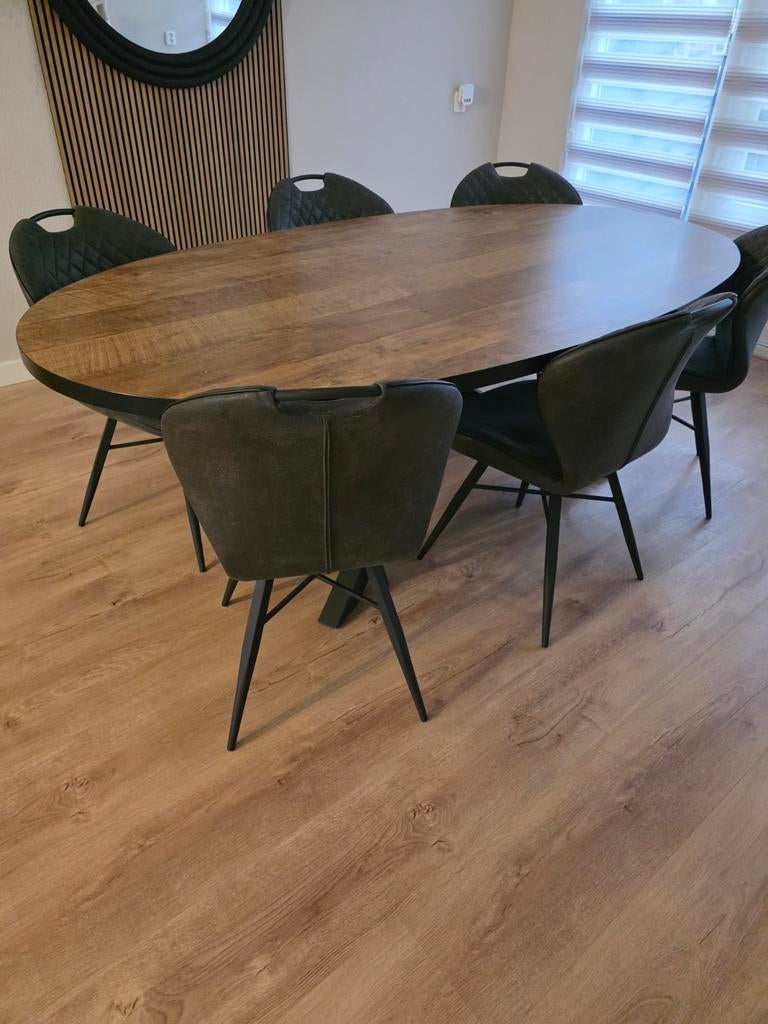 6 stoelen zo goed als nieuw, Zwart, Ophalen of Verzenden, Zo goed als nieuw, Stof