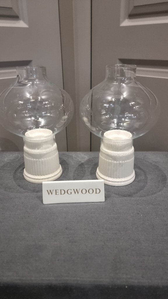 Wedgwood Edme 2 windlichten kandelaars, Ophalen of Verzenden, Zo goed als nieuw, Aardewerk, Wedgwood