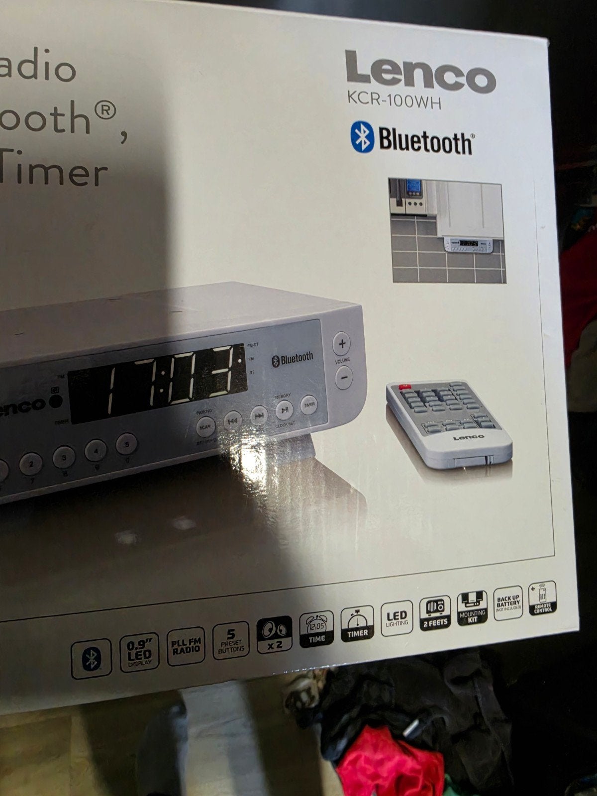 Lenco KCR-100WH Keuken/Werkplaats Radio met Bluetooth, Nieuw, Ophalen of Verzenden