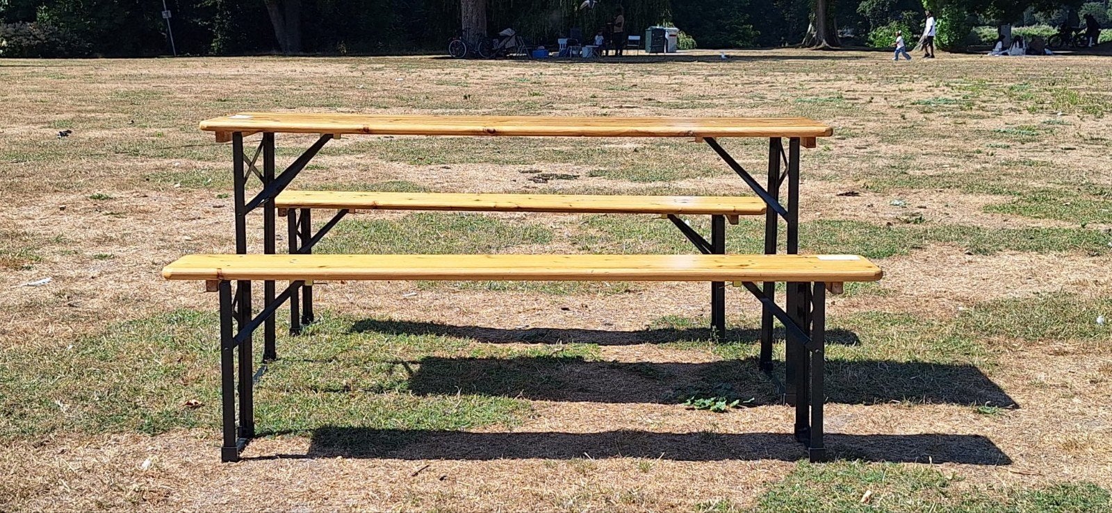 Bierbankset - Picknicktafel met twee banken, Gebruikt, Ophalen of Verzenden, Inklapbaar, Rechthoekig