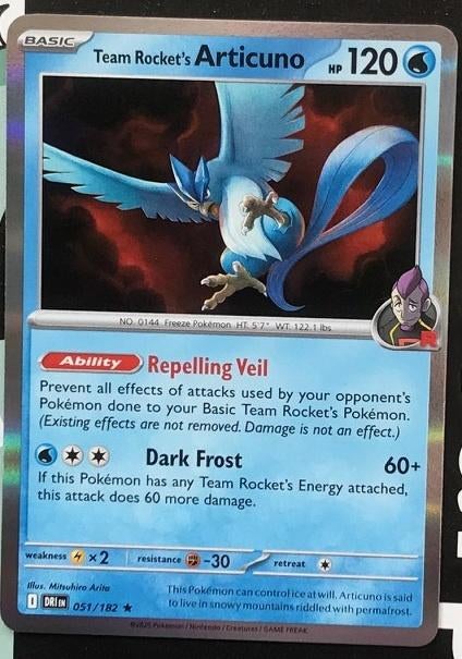 Pokemon - Team Rocket's Articuno (DRI 051) - Holo rare.., Ophalen of Verzenden, Nieuw, Losse kaart, Foil