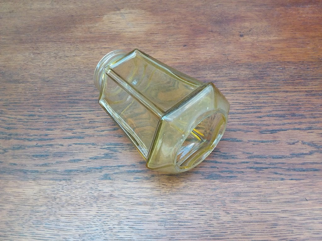 Vintage lampenkap, Huis en Inrichting, Lampen | Lampenkappen, Hanglamp, Gebruikt, Geel, Rond