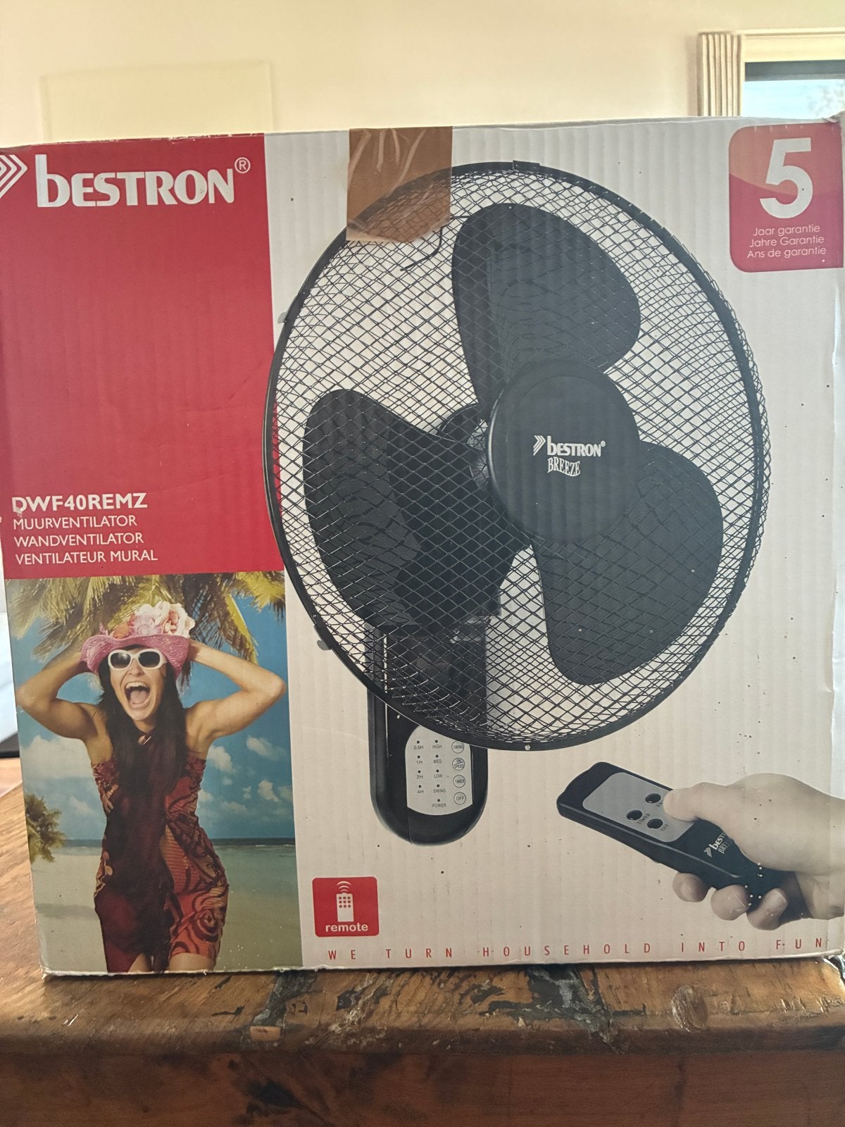 Bestron DWF40REMZ Muurventilator met afstandsbediening, Ophalen, Ventilator met afstandsbediening, Gebruikt, Overige