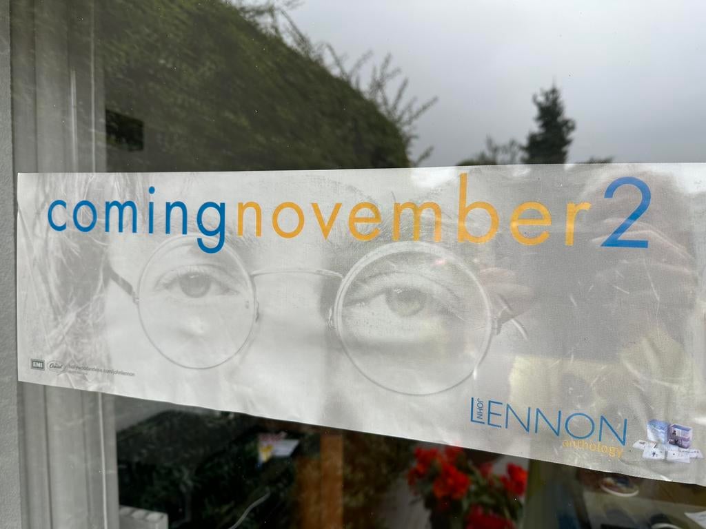 John Lennon promo raamsticker groot, Ophalen of Verzenden, Poster, Artwork of Schilderij