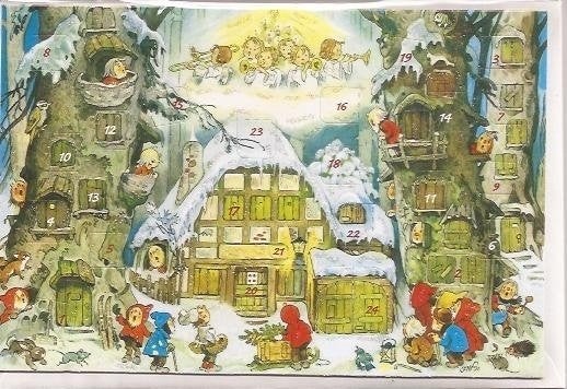 Adventskalender Kaart: Zingende kaboutertjes - 12308, Ophalen of Verzenden, Nieuw