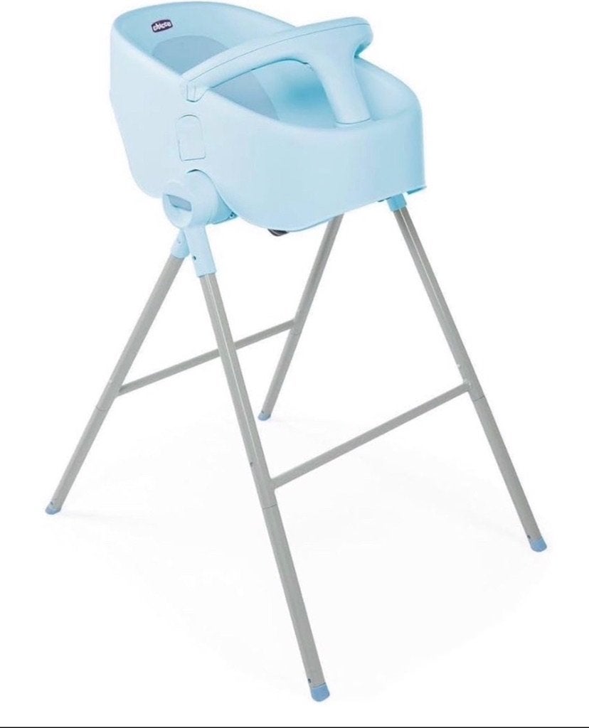 Chicco Baby bad/ douche stoel- blauw, Kinderen en Baby's, Zo goed als nieuw, Badje, Standaard, Ophalen