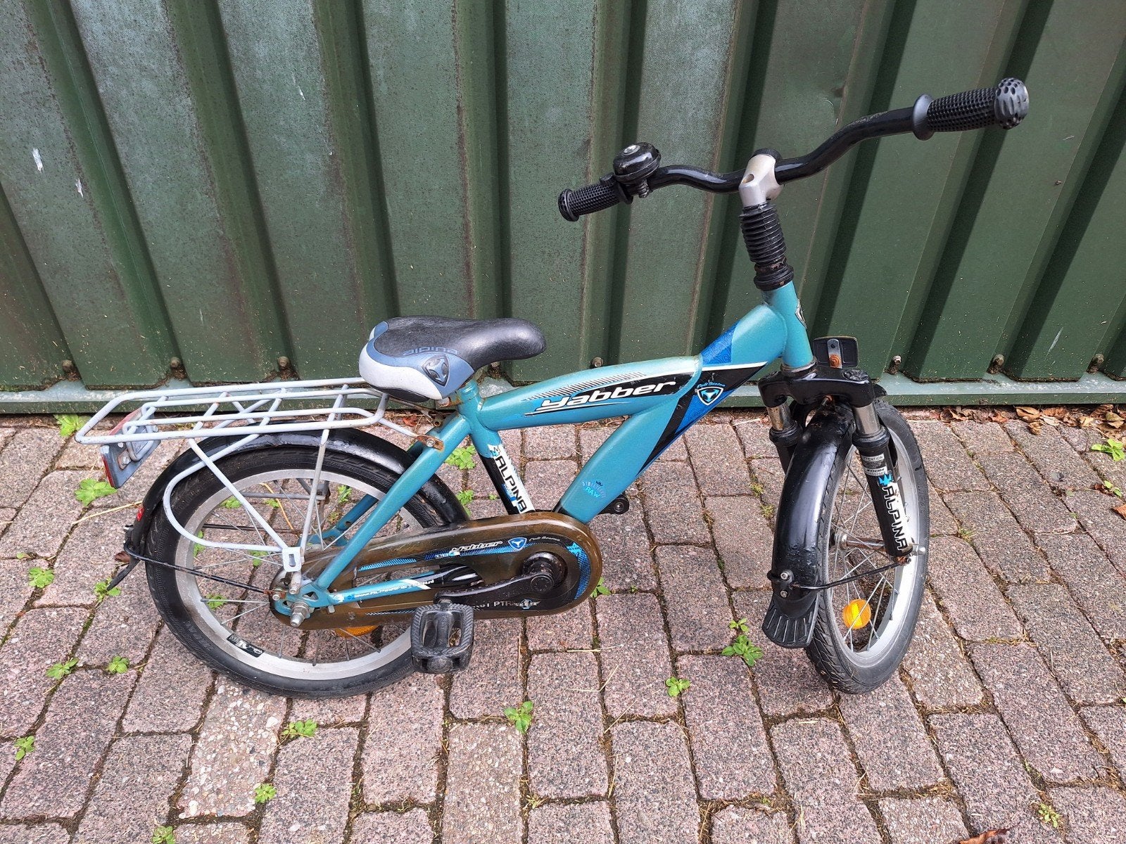 Jabber kinderfiets 16 inch - Blauw/Zwart, Velgrem, Ophalen of Verzenden, Jabber, 16 tot 20 inch