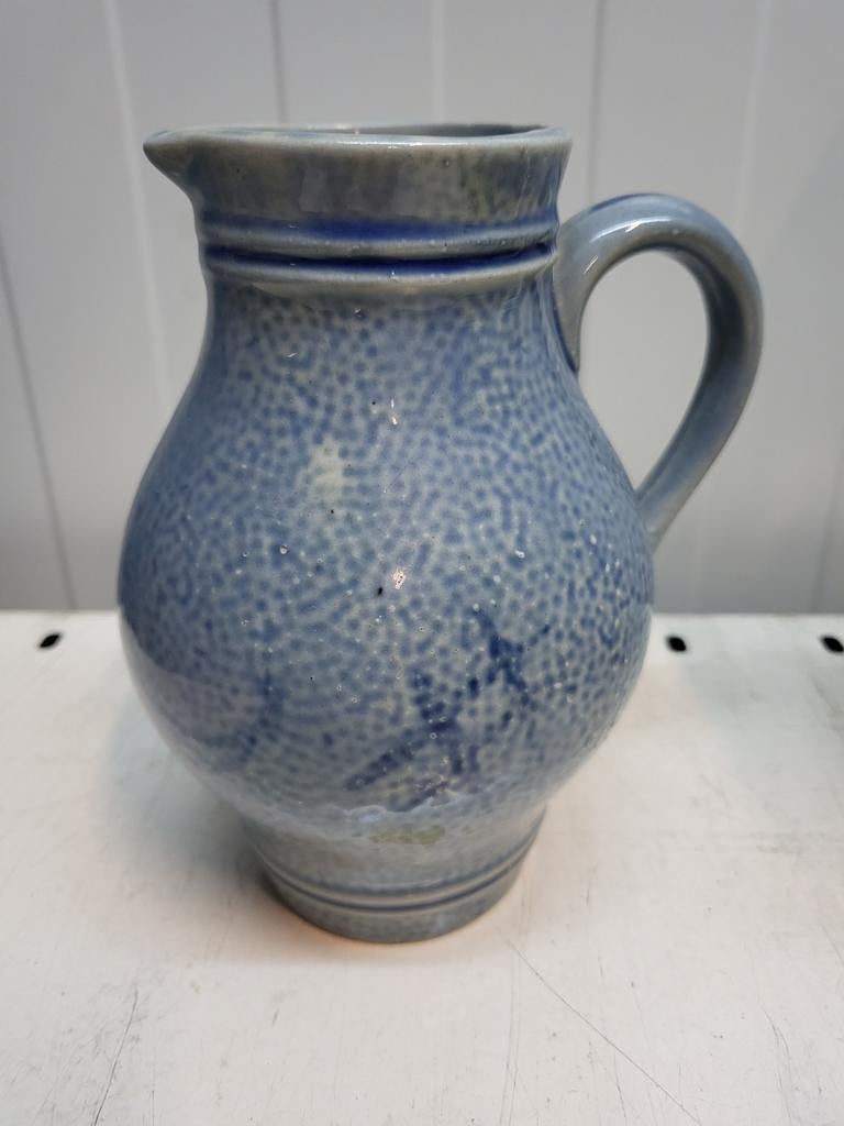 Vintage blauwe stenen kruik, Ophalen of Verzenden