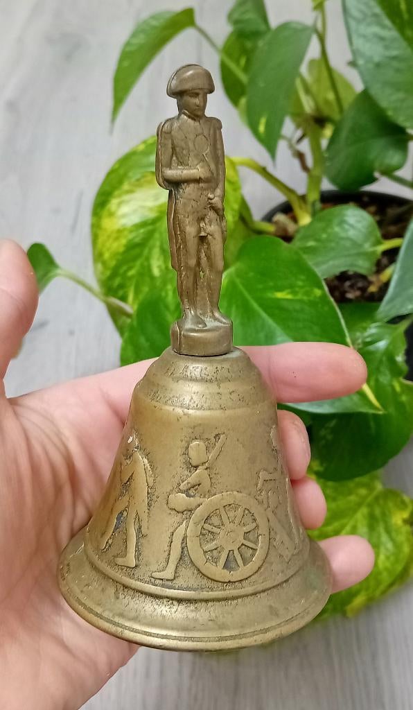 vintage bronzen tafelbel met afbeelding van napoleon bonapar, Antiek en Kunst, Antiek | Koper en Brons, Ophalen of Verzenden