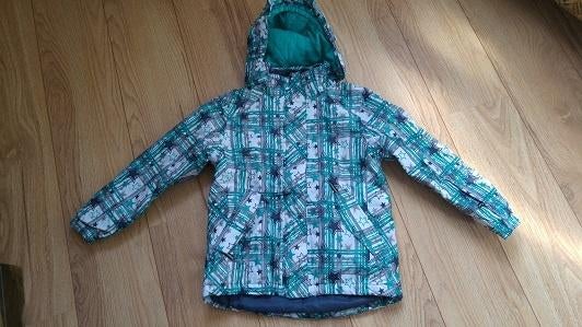 Groen witte skijas wintersport ski jas jack, Meisje, Crivit, Ophalen of Verzenden, Zo goed als nieuw