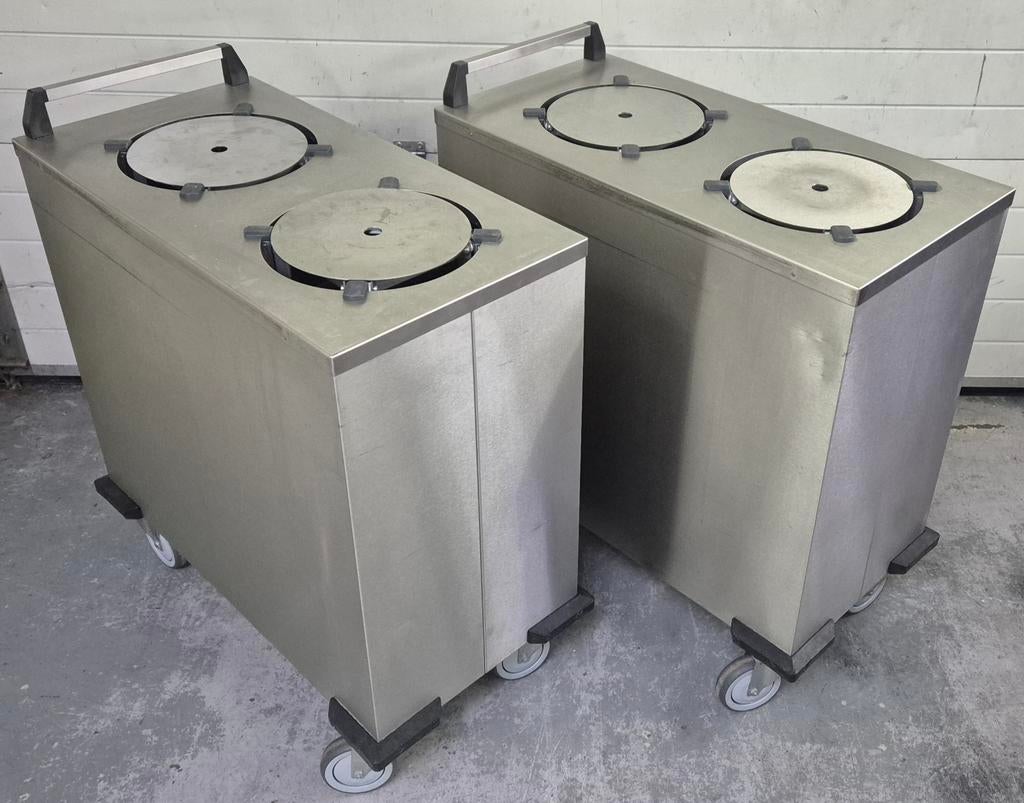 Professionele RVS bordenkar / afruimwagen. 2 stuks, Ophalen, Gebruikt, Meubilair