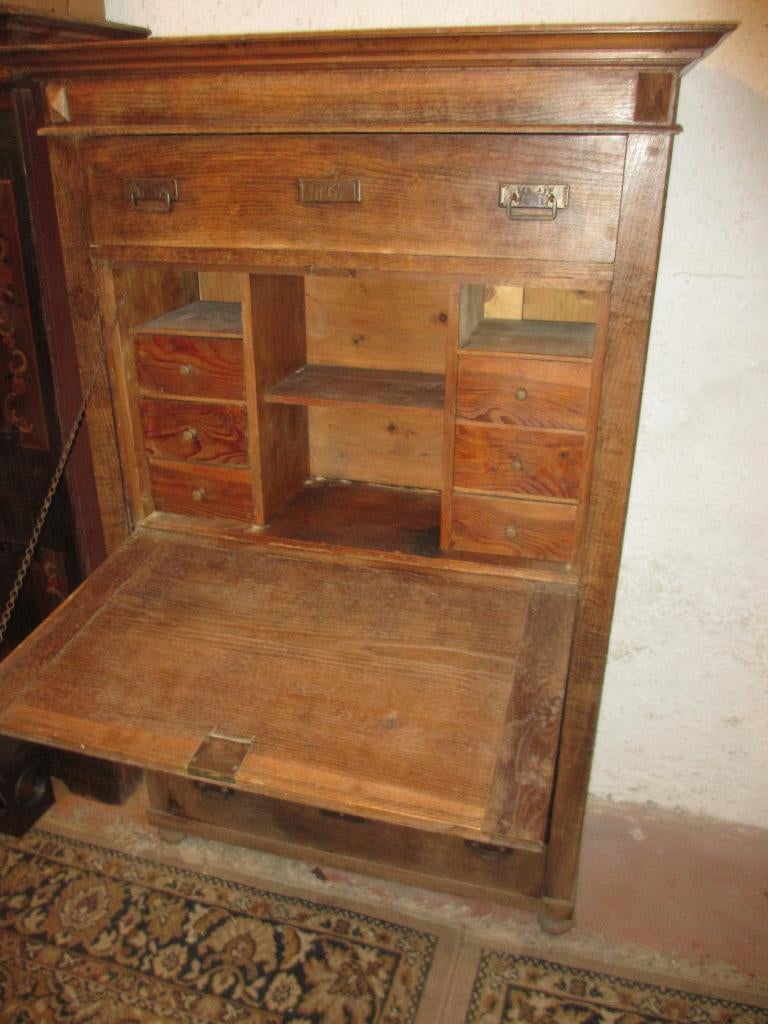 mooie antieke klep secretaire., Ophalen, Gebruikt