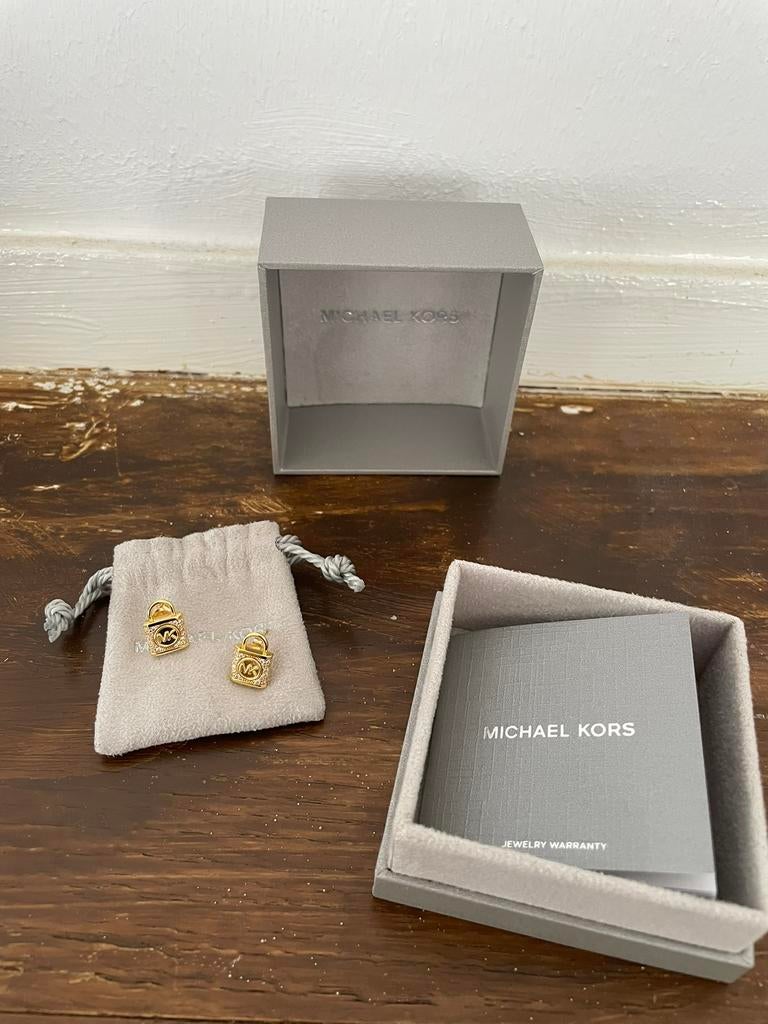 Michael Kors gouden lock/slotje stud oorbellen nieuw twv 130, Sieraden, Tassen en Uiterlijk, Oorbellen, Ophalen of Verzenden, Nieuw