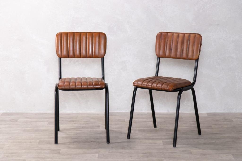 Industriële leder stoel | Restaurantstoel nr.6518, Info@antiekgroothandel.com, Ophalen of Verzenden, Meubilair, 7602RG